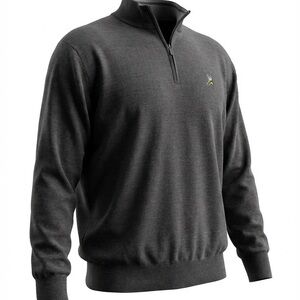 Winged Foot Golf Club Peter Millar Charcoal Zip-Up Sweater